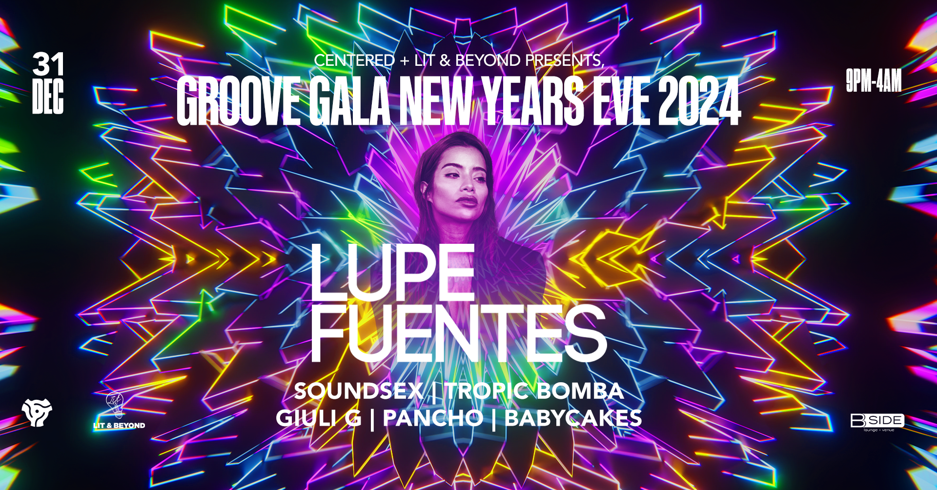 Centered + Lit & Beyond presents, GROOVE GALA NYE 2024 - フライヤー表
