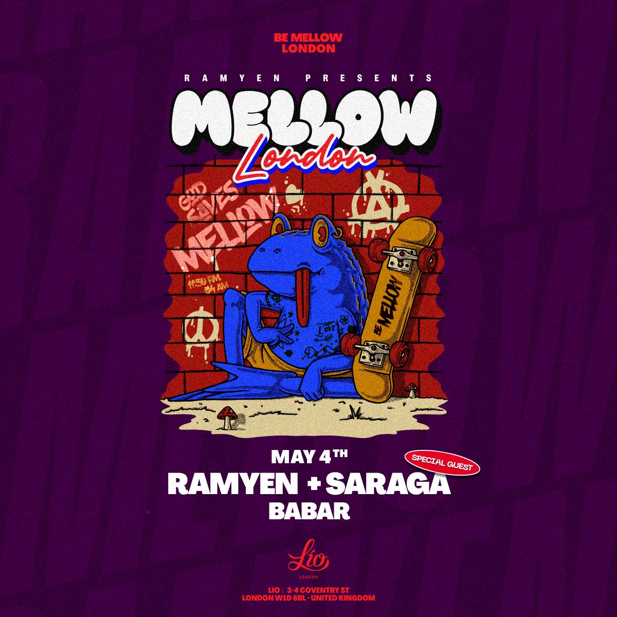 Mellow: Ramyen invites Saraga and Babar - フライヤー表