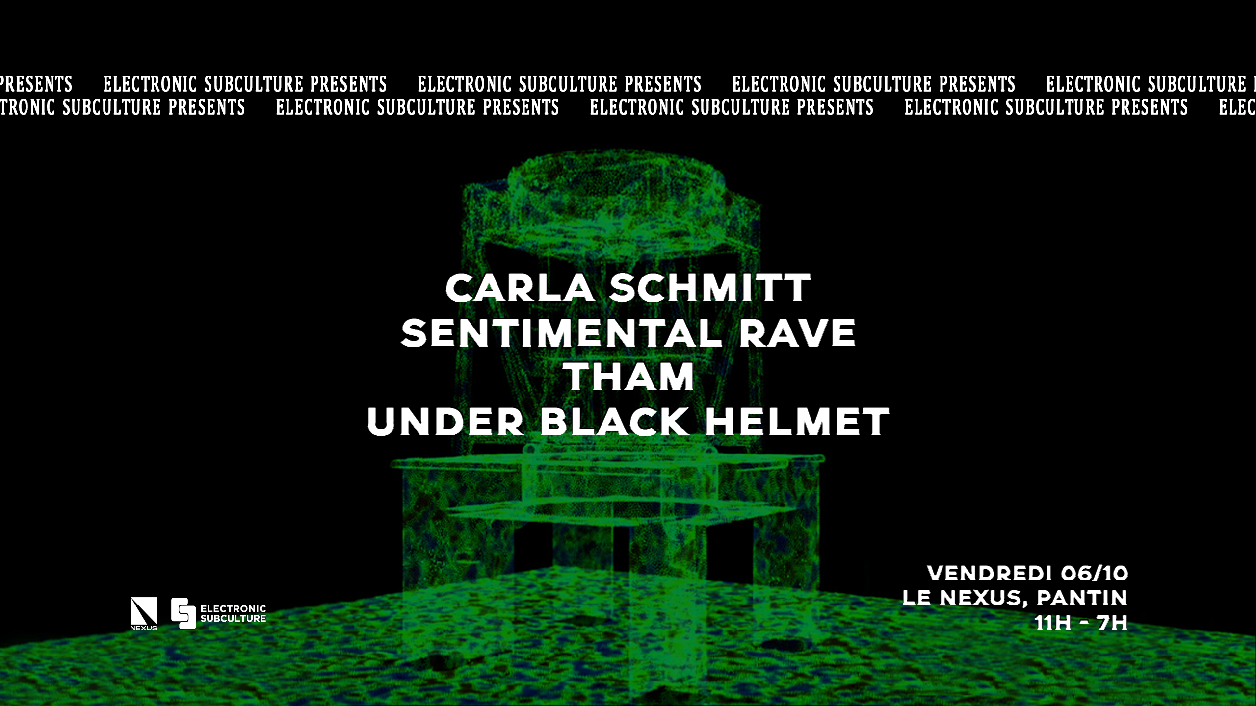 Electronic Subculture présente: Tham, Under Black Helmet, Sentimental Rave & Carla Schmitt - Página frontal