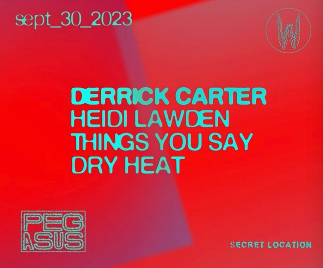 DERRICK CARTER | HEIDI LAWDEN | THINGS YOU SAY | DRY HEAT - フライヤー表