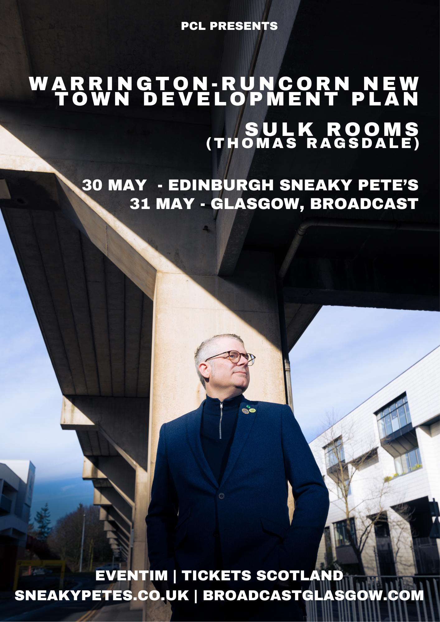 Warrington-Runcorn New Town Development Plan with Sulk Rooms (Thomas Ragsdale) - フライヤー表