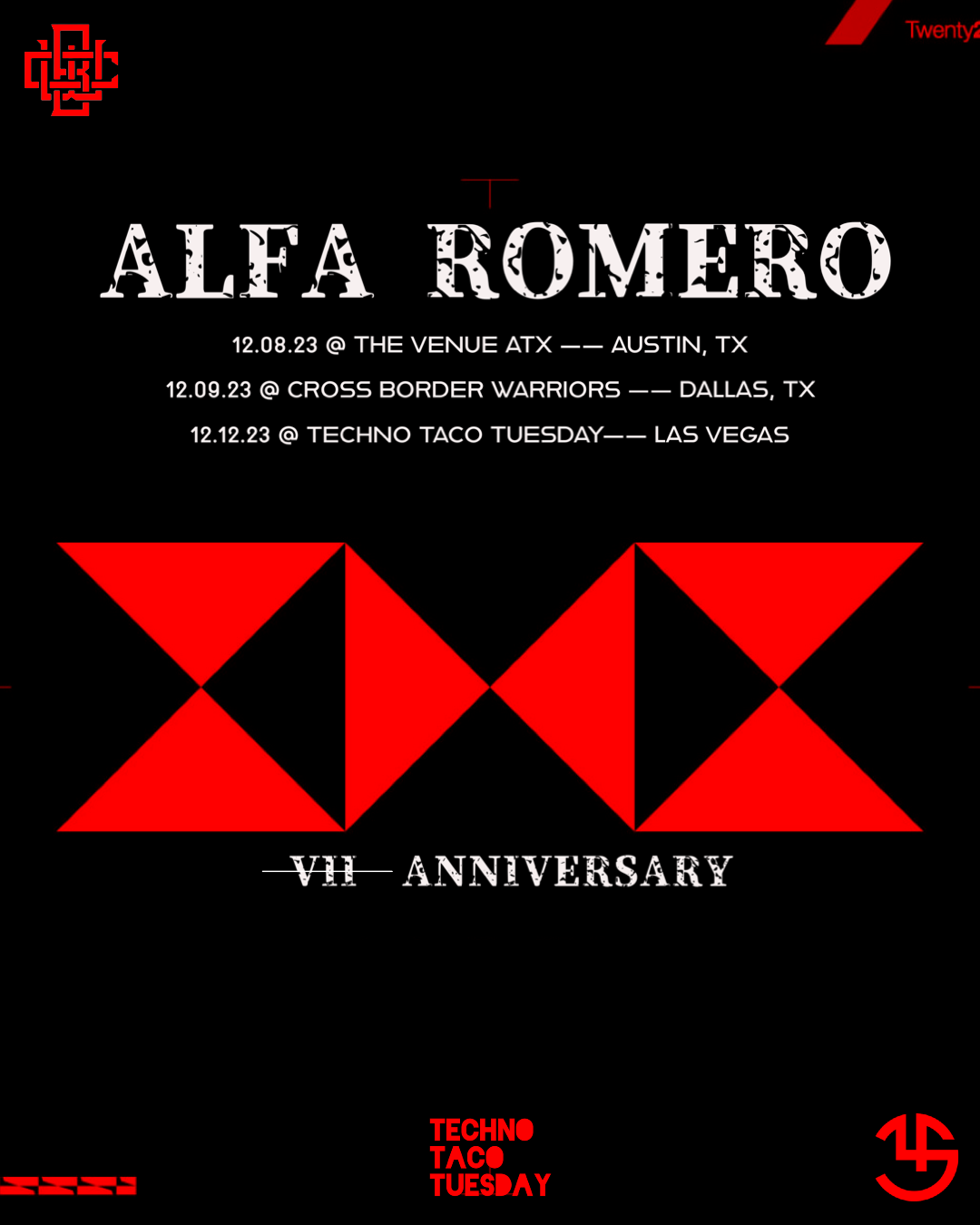 VII YEARS ANNIVERSARY > Alfa Romero (Afterlife) / JOHNEE / Substr8 / C+K / Balam's Crew - フライヤー裏