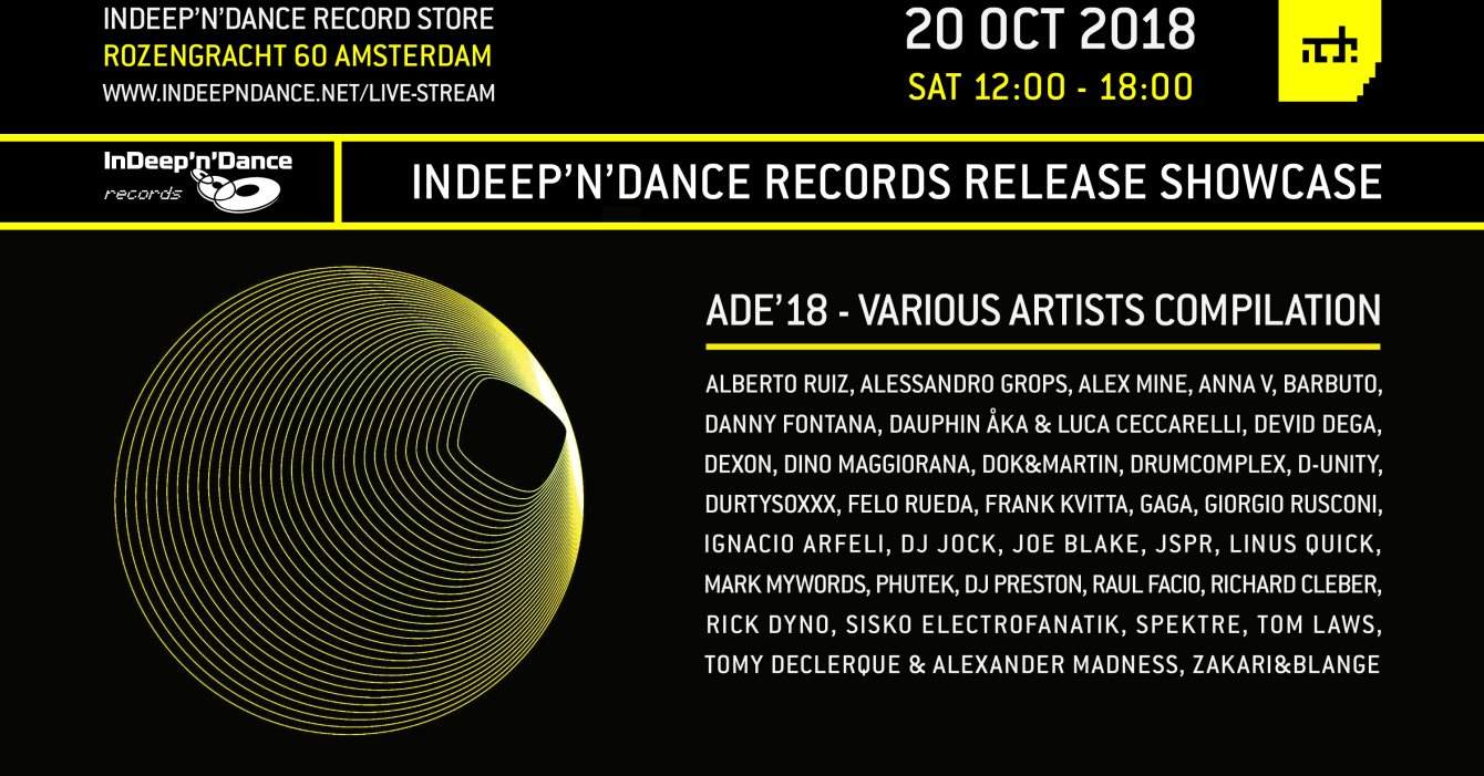 ADE 2018: InDeep'n'Dance Records Release Showcase - フライヤー表