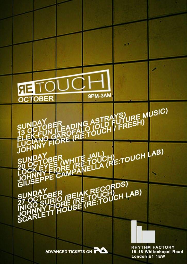 Re:Touch with Inigo Surio, Johnny Fiore & Scarlet House - Página trasera