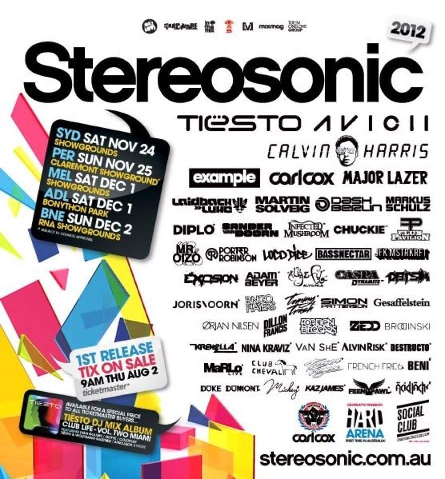 Stereosonic 2012 Brisbane - Página frontal