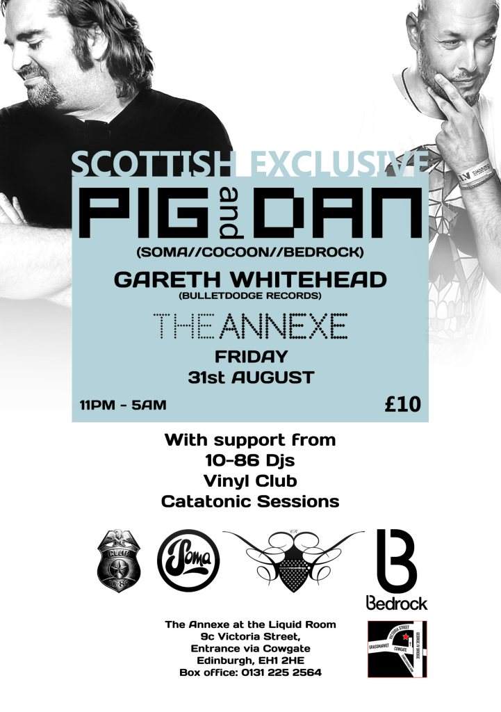 Club 10-86 with Pig & Dan and Gareth Whitehead - フライヤー裏