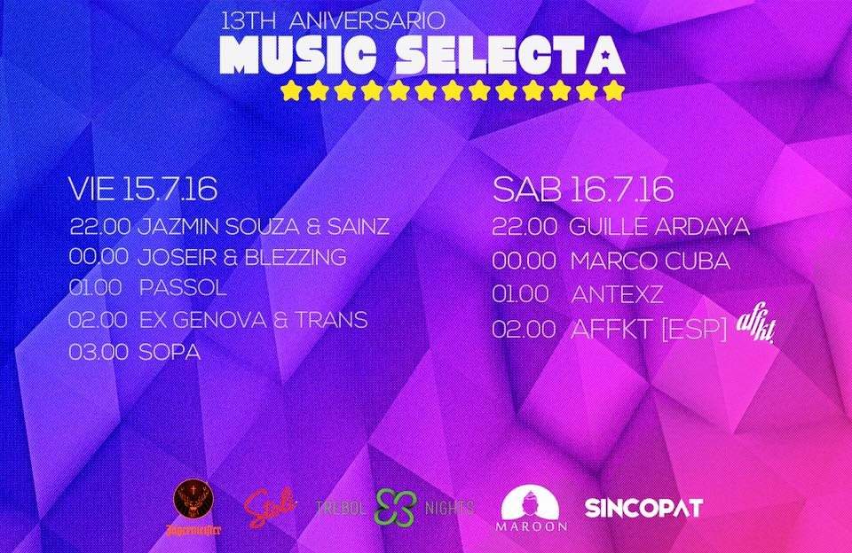 13th Music Selecta Festival - Página trasera
