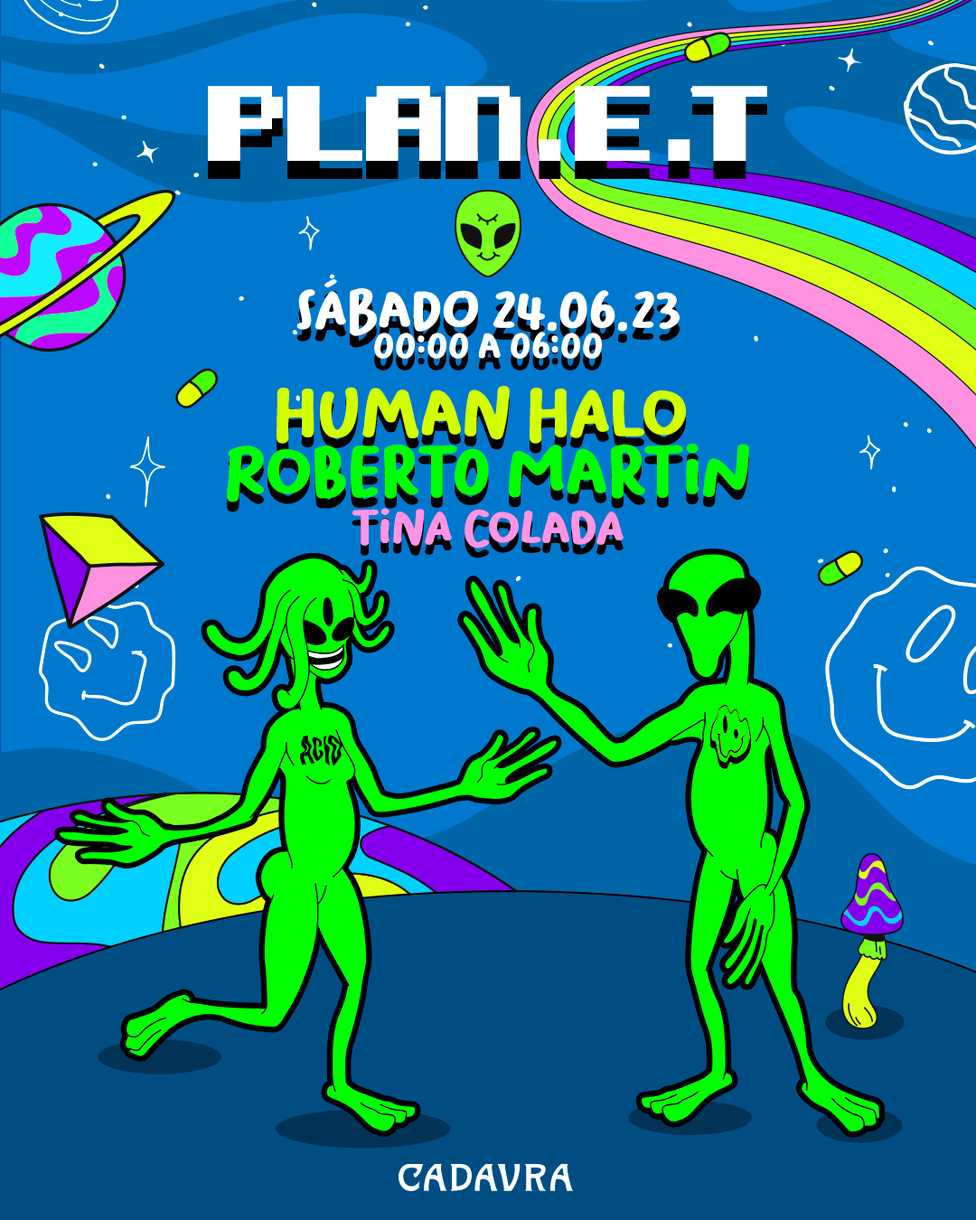 PlanE.T. invites Human Halo, Roberto Martin & Tina Colada - Página frontal