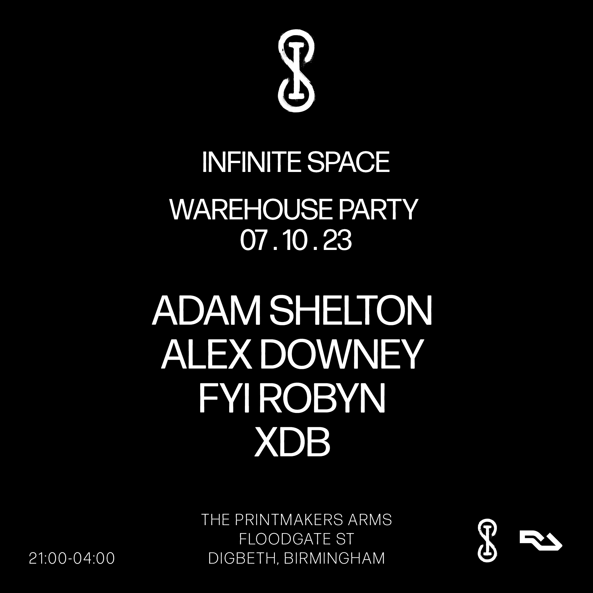 Infinite Space Warehouse Party with XDB - フライヤー表