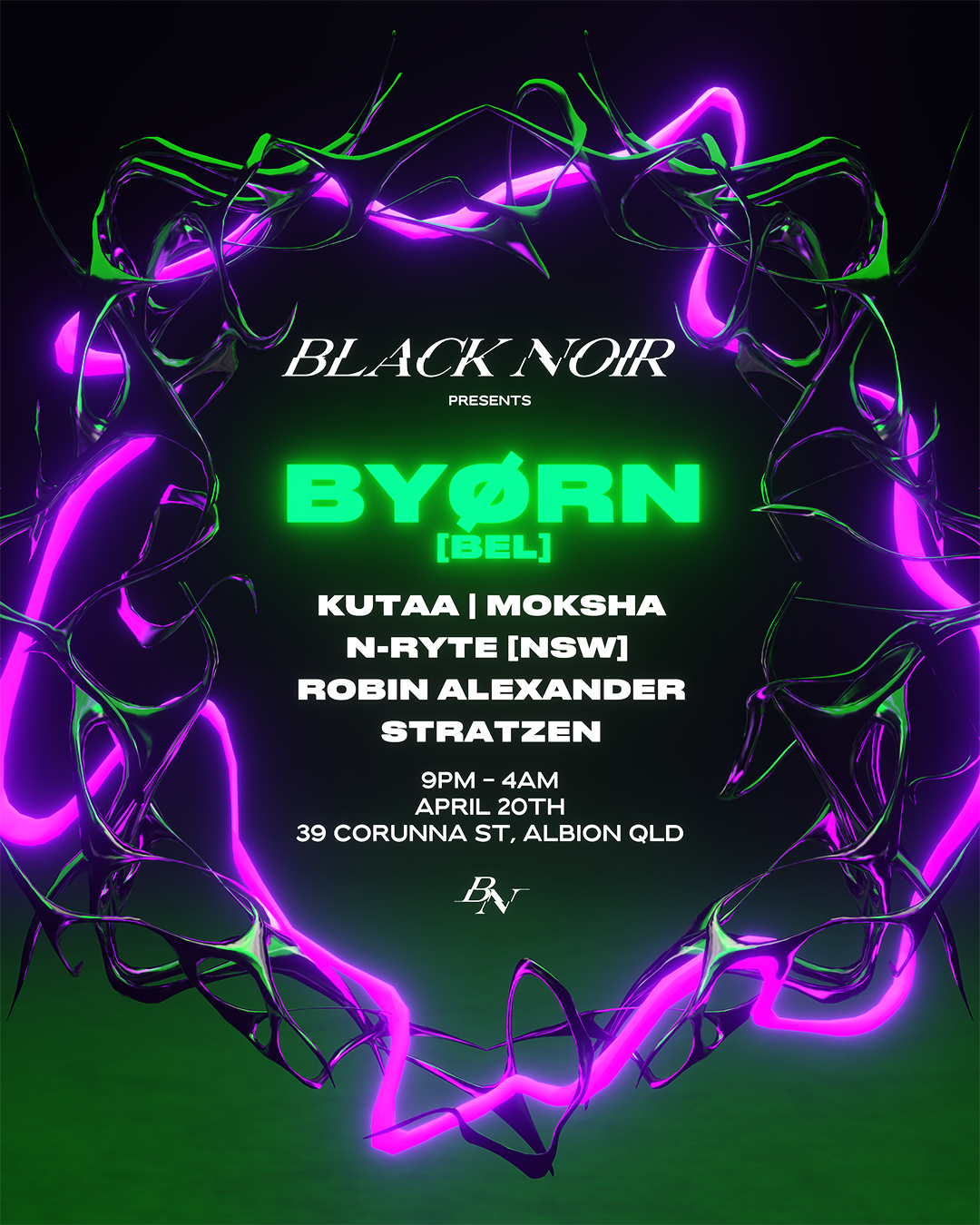 BLACK NOIR QLD presents: BYØRN [BEL] - フライヤー表
