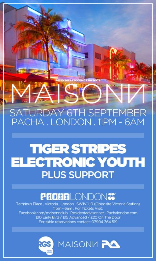 Maisonn with Tiger Stripes & Electronic Youth - Página frontal