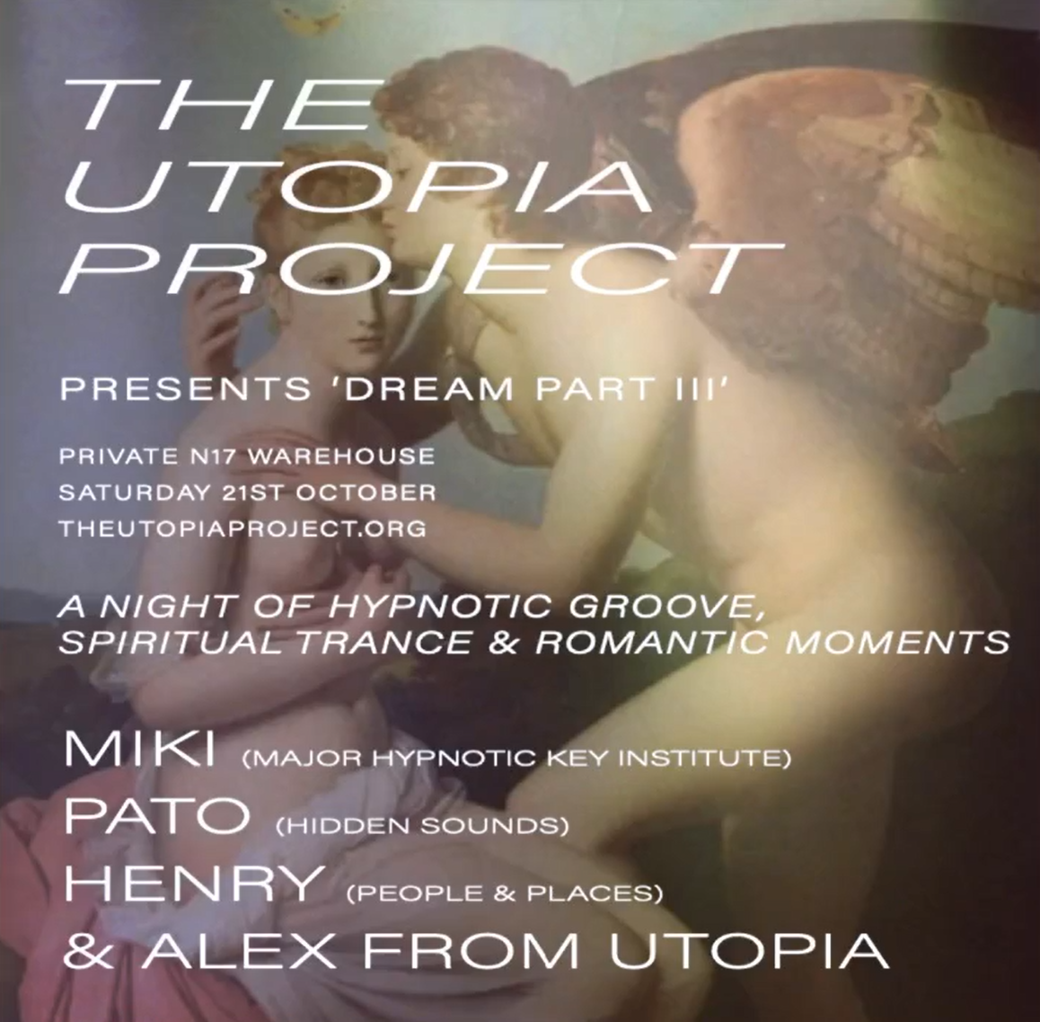 The Utopia Project Warehouse Party with Miki, Alex from Utopia and More - Página frontal
