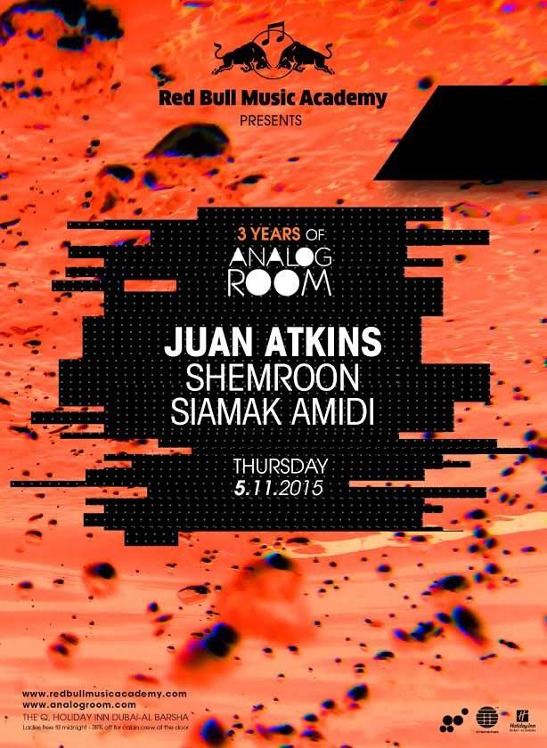 Rbma / 3 Years of Analog Room: Juan Atkins, Siamak Amidi, Smehroon - Página frontal