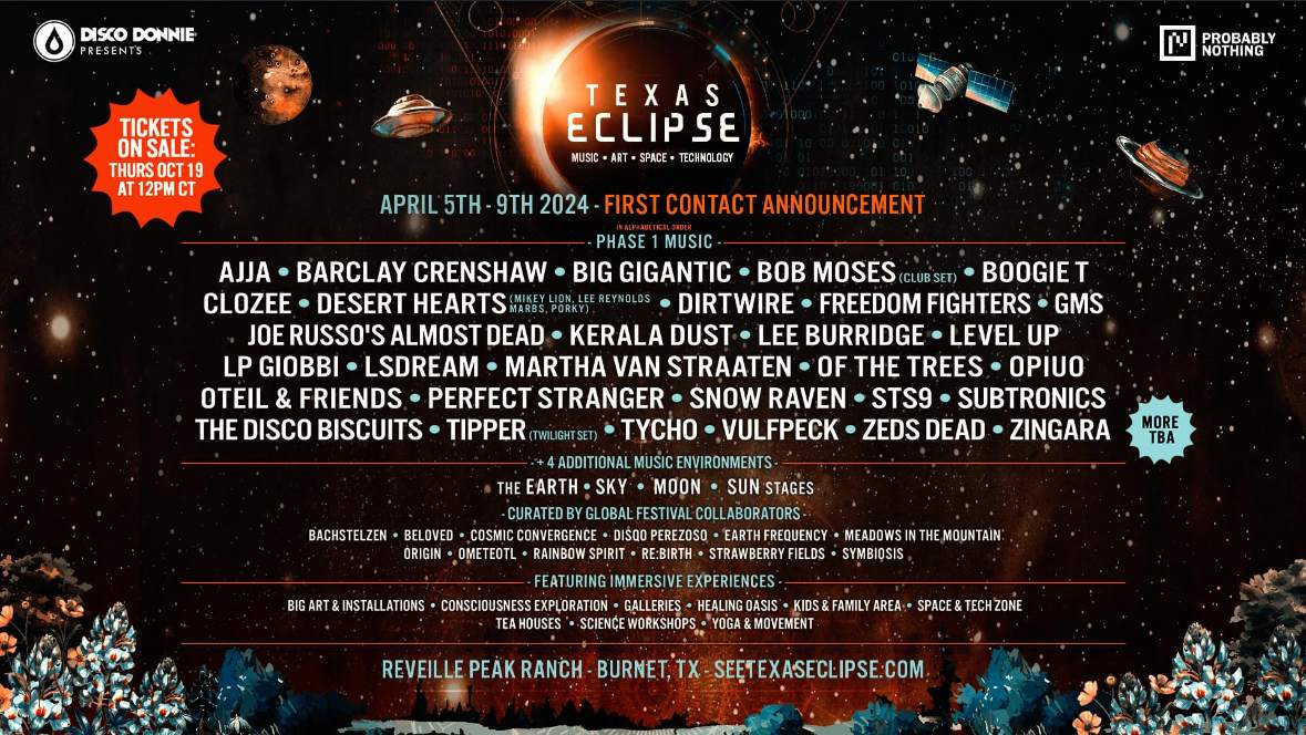 Texas Eclipse Festival 2024 Promo Code: EDMLORD - フライヤー表