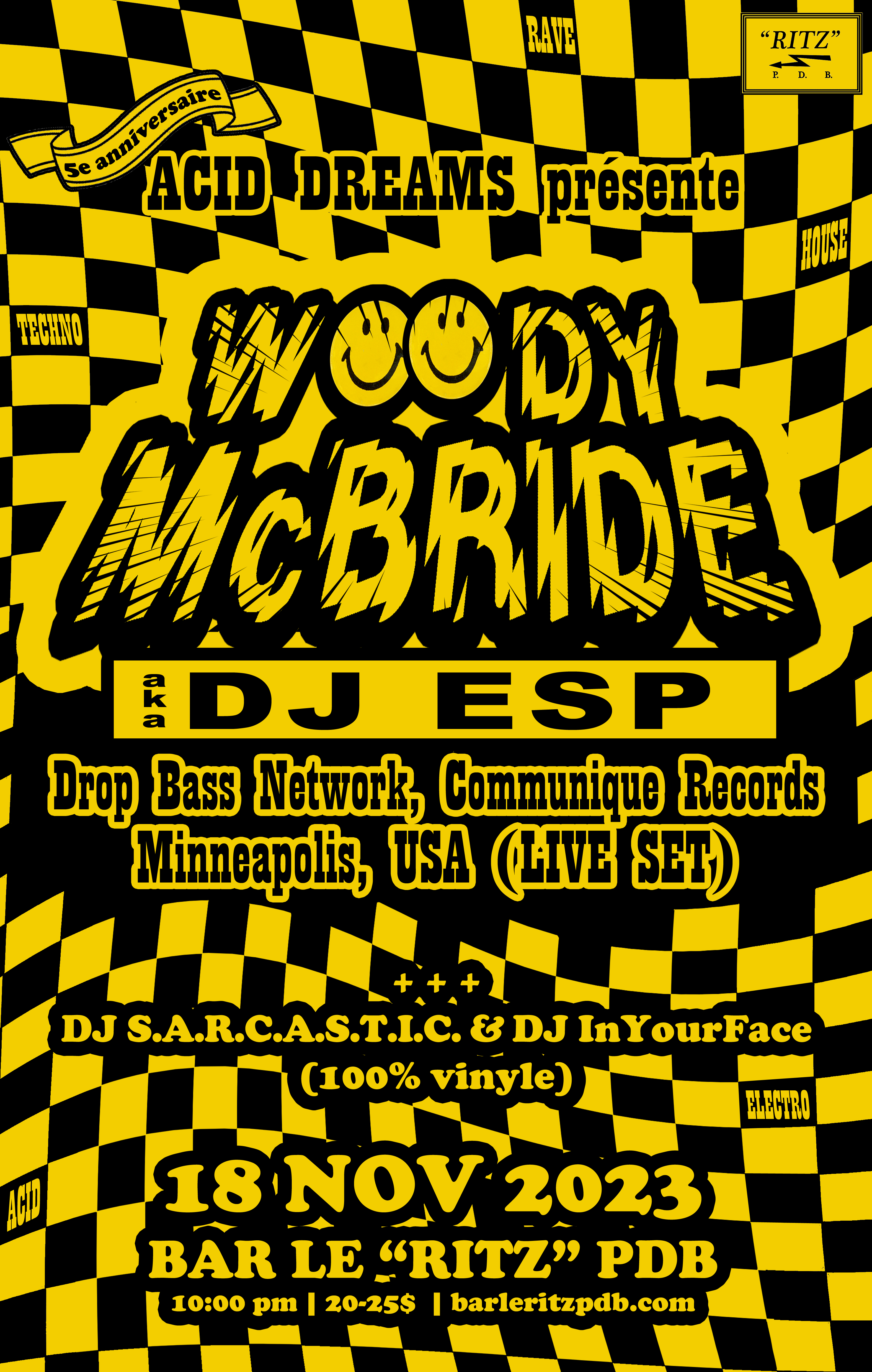Woody McBride / DJ ESP (live) presented by Acid Dreams - Página frontal