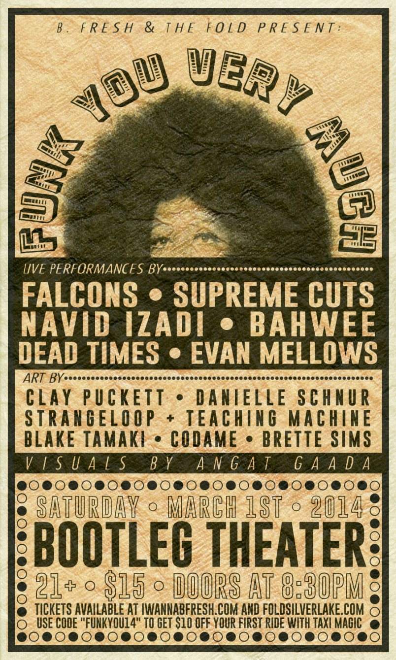 Funk You Very Much with Supreme Cuts, Falcons, Bahwee & Navid Izadi - フライヤー表