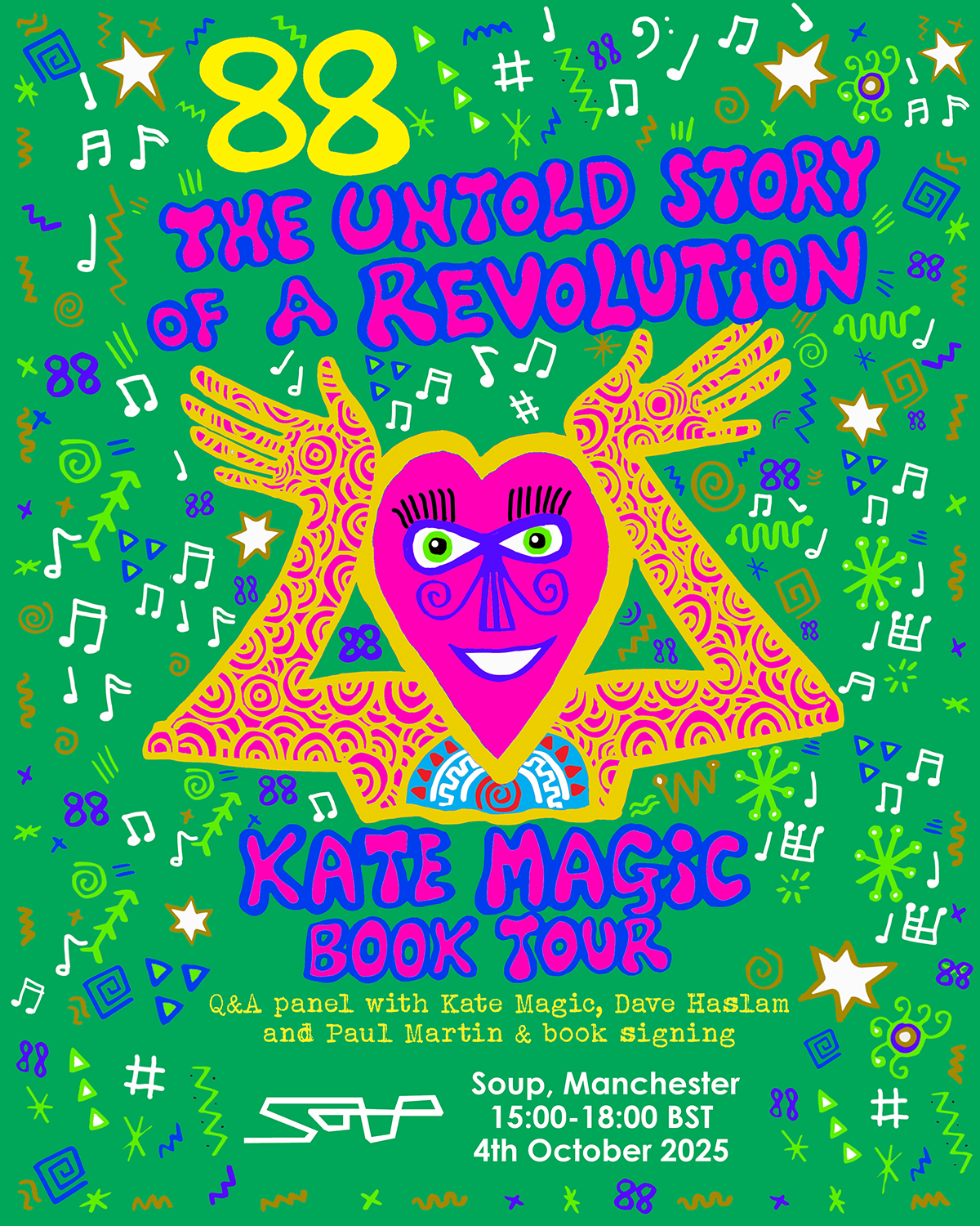 88, The Untold Story of a Revolution book tour Kate Magic, Dave Haslam