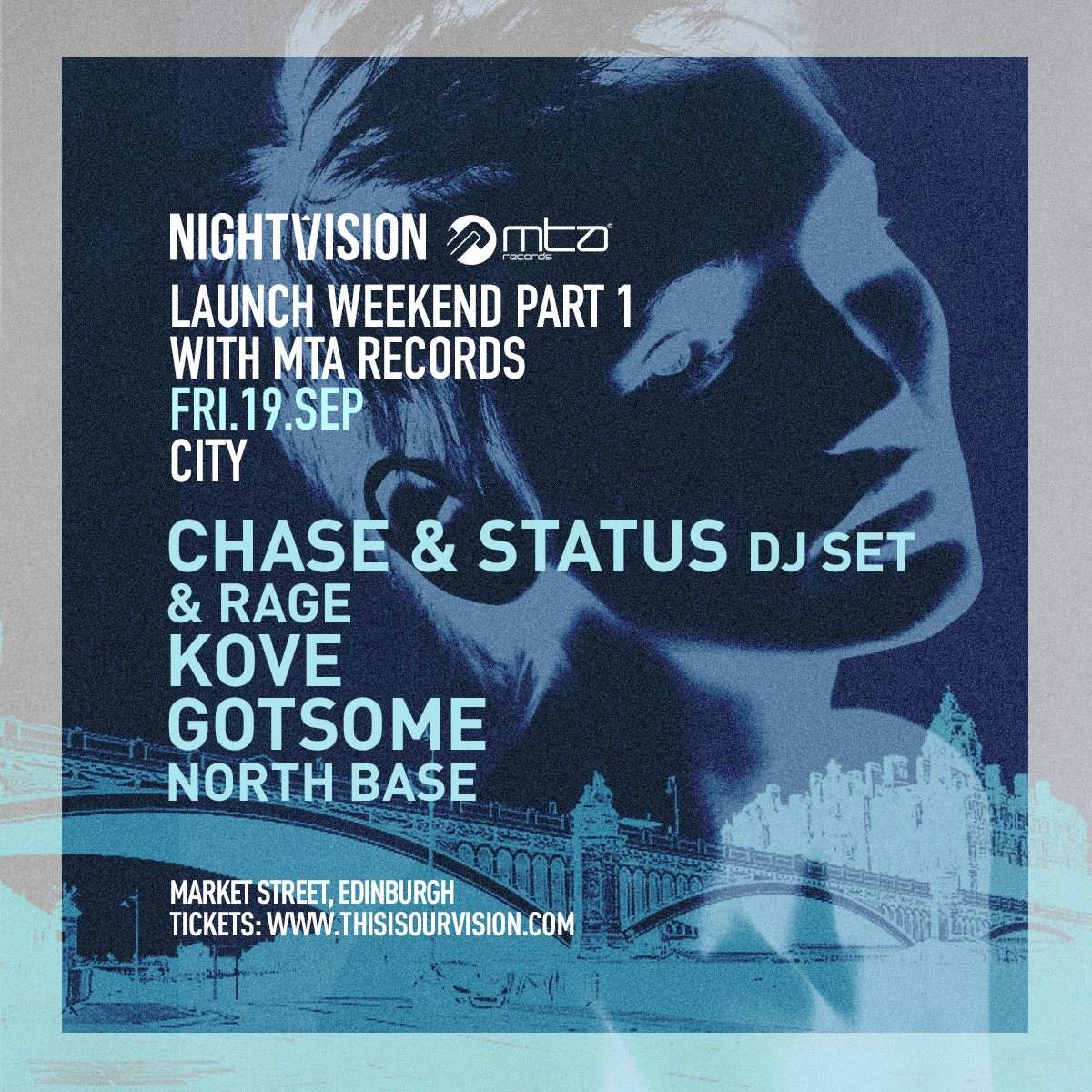 Nightvision Launch Weekend Part 1 with MTA Records -  Chase & Status (DJ Set), Kove, GotSome - Página frontal