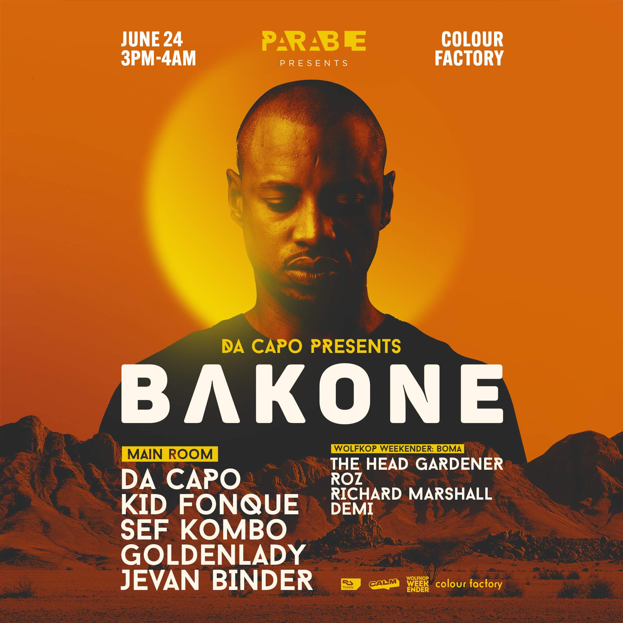 Parable's Summer afro-tech day & night:  Da Capo, Kid Fonque, Sef Kombo - フライヤー表