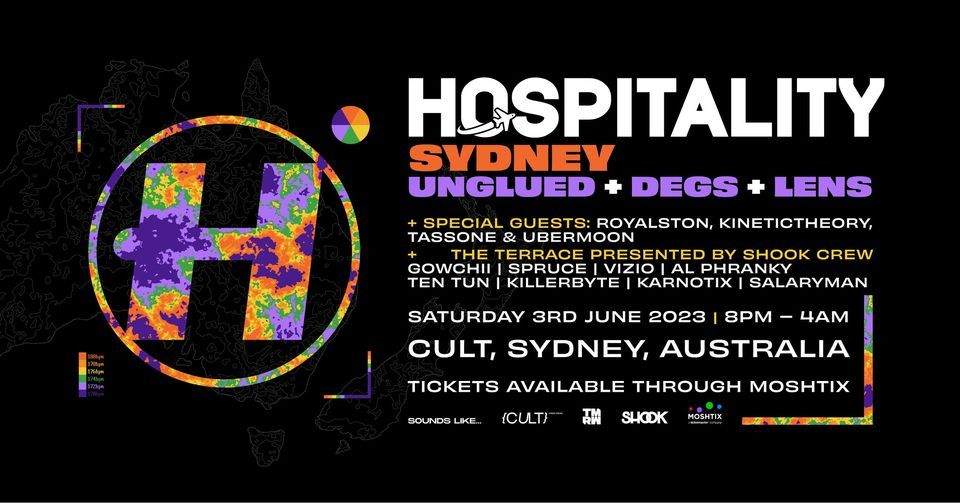 Hospitality Sydney presents: Unglued, Degs & Lens - フライヤー表