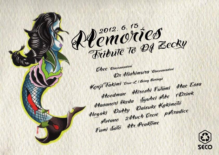 Memories – Tribute to DJ Zecky - フライヤー表