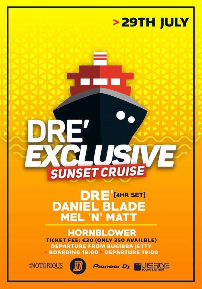 DRE Exclusive Sunset Cruise - フライヤー表