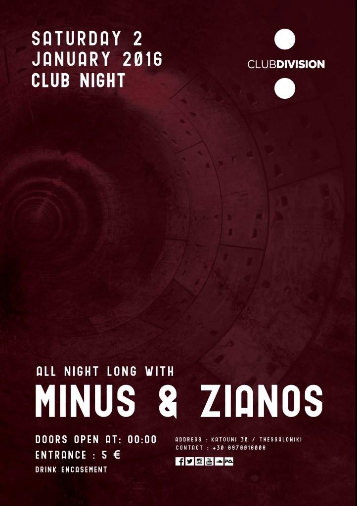 Club Division Night with Minus & Zianos - フライヤー表