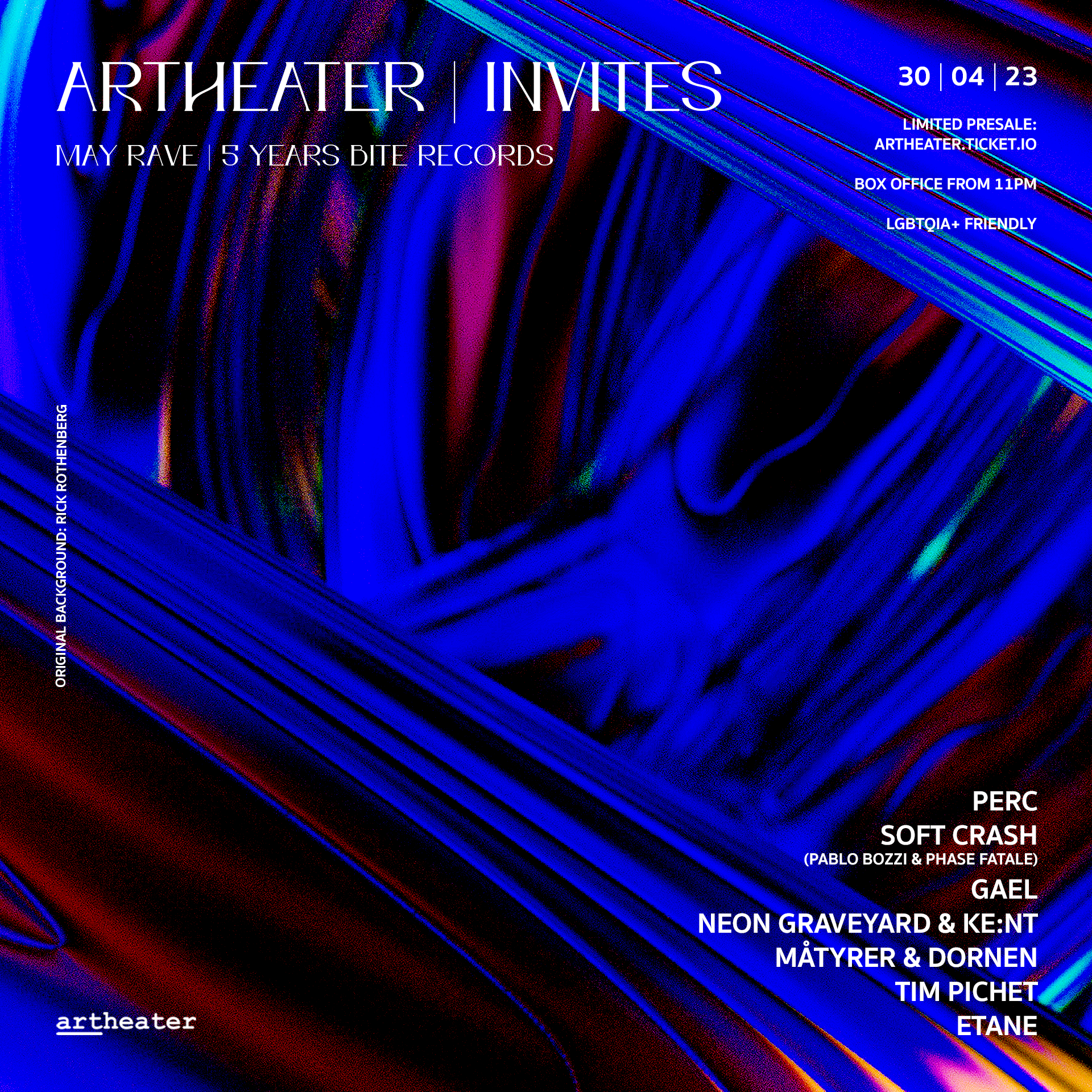 Artheater Invites - Perc,Soft Crash & Gael  5 Years Bite Rec - Página frontal