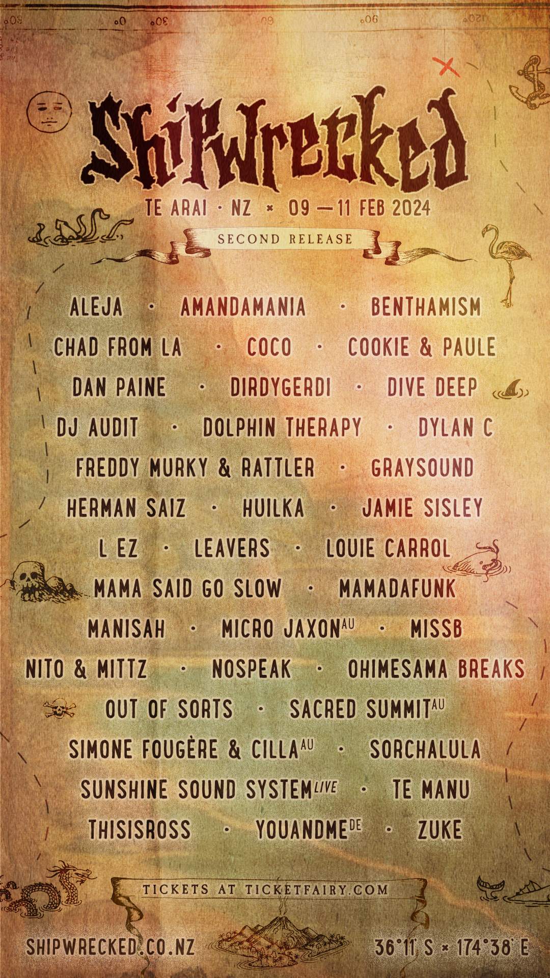 Shipwrecked Music & Arts Festival 2024 - フライヤー裏