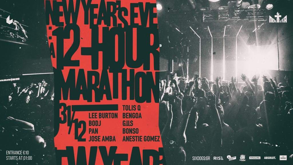 New Year's Eve: A 12-Hour Marathon Party at six Dogs - フライヤー表