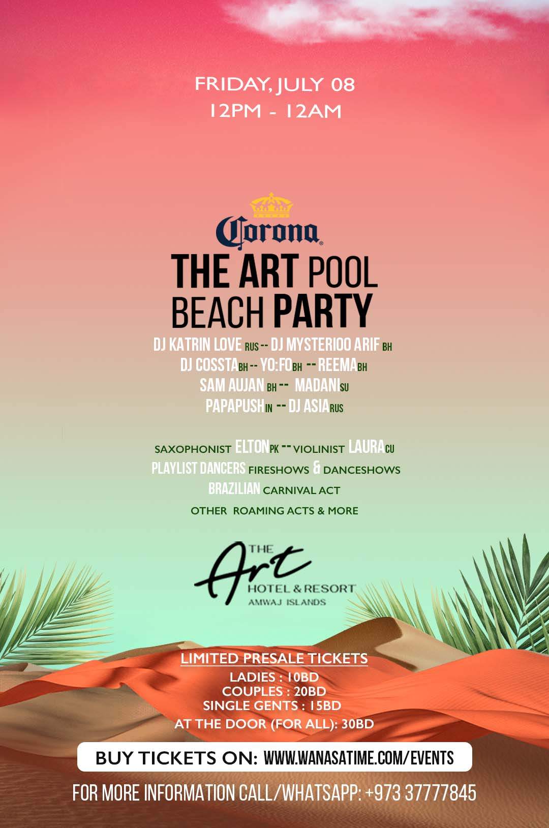 Eid Art Beach Pool Party at The Art Hotel & Resort - Amwaj Island at ...