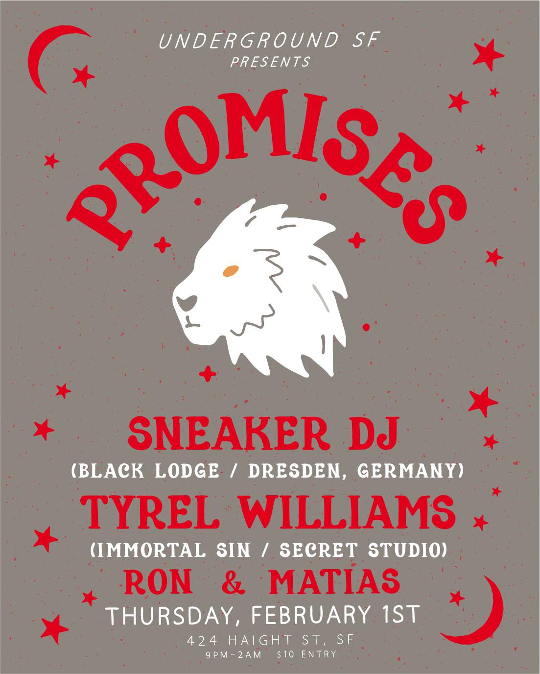 Promises feat: Sneaker DJ(Black Logdge, Dresden), Tyrel Williams(Immortal Sin) - フライヤー表