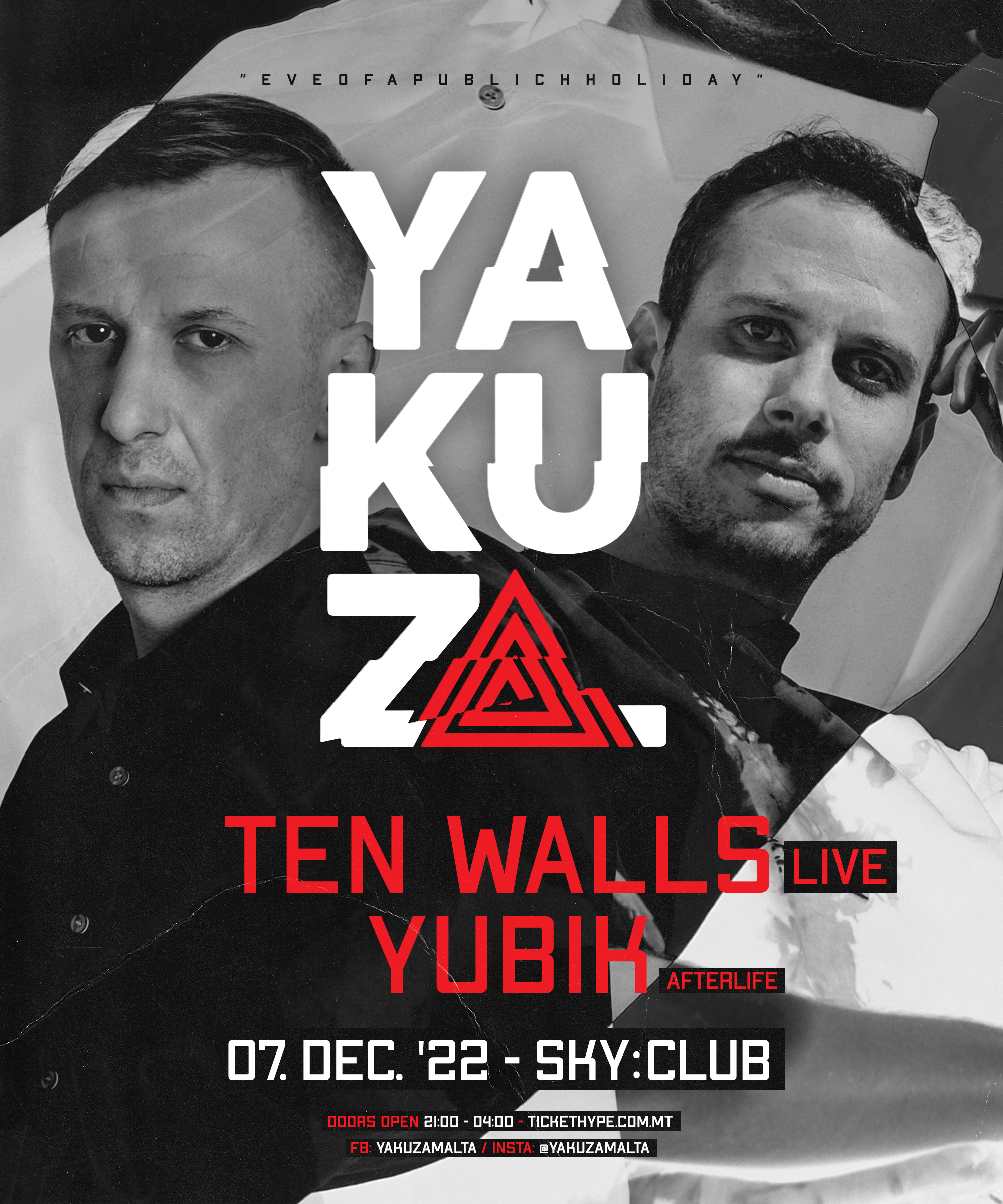 Yakuza presents Ten Walls & Yubik - フライヤー表