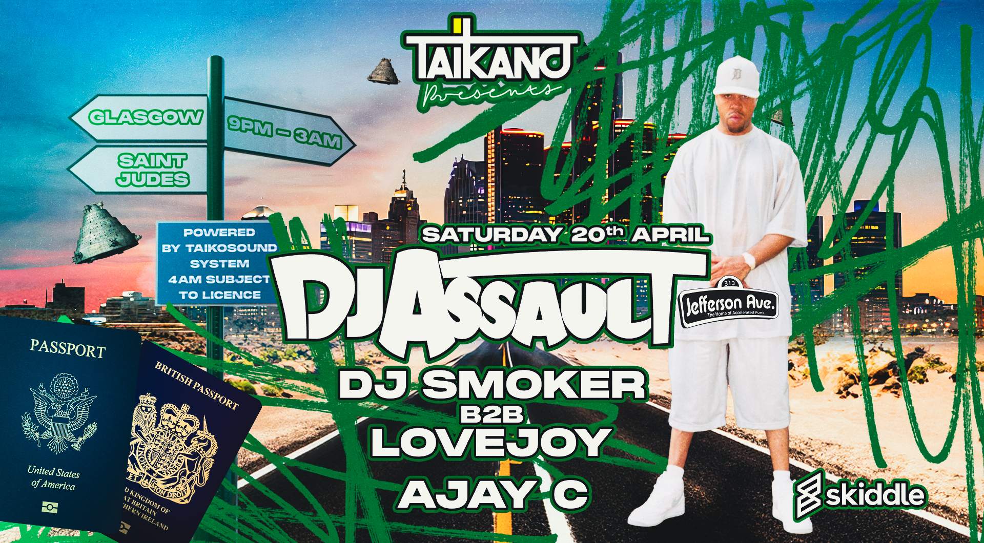 Taikano presents DJ Assault // DJ Smoker B2B LOVEJOY // AJAY C - Página frontal