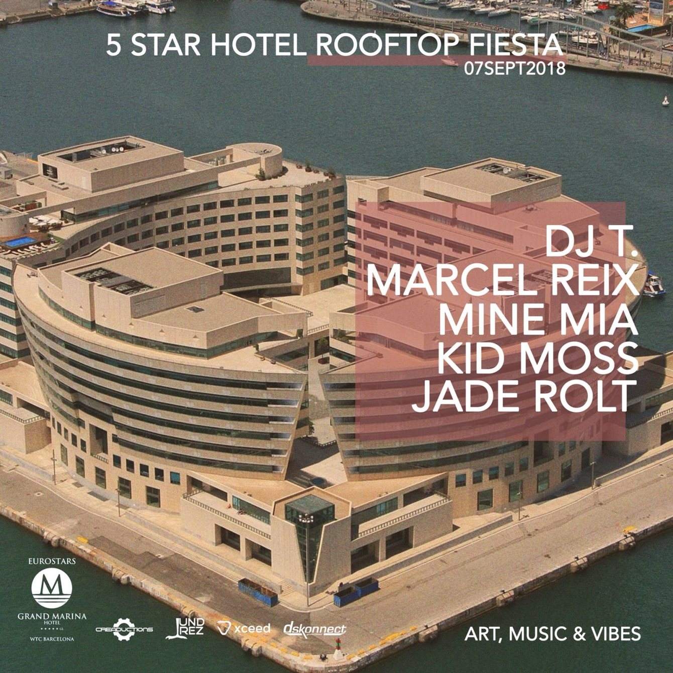 5 Star Hotel Rooftop Fiesta Feat. DJ T., Marcel Reix, Mine Mia, Kid Moss, Jade Rolt - Página frontal
