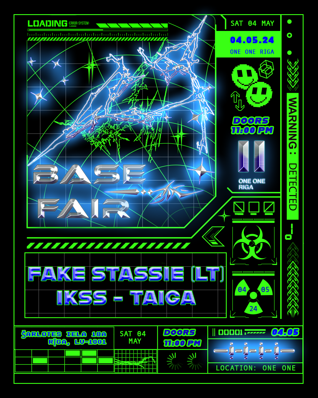 BASE FAIR with FAKE STASSIE, Ikss, Taiga - フライヤー表