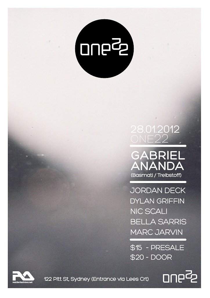 One22 Launch Party feat; Gabriel Ananda - Página frontal