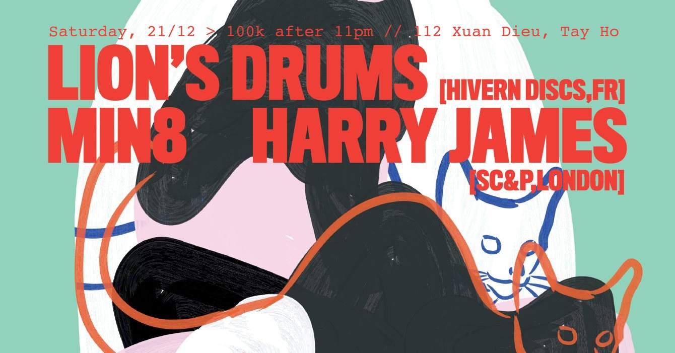 Lion Drums (Hivern Discs, FR) & Harry James (Sc&p/London) - フライヤー表