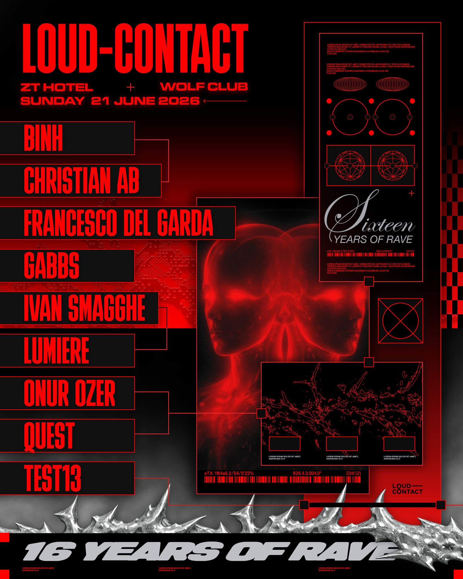 Loud-Contact 16yrs of Rave w/ Onur Ozer,Francesco Del Garda,Binh