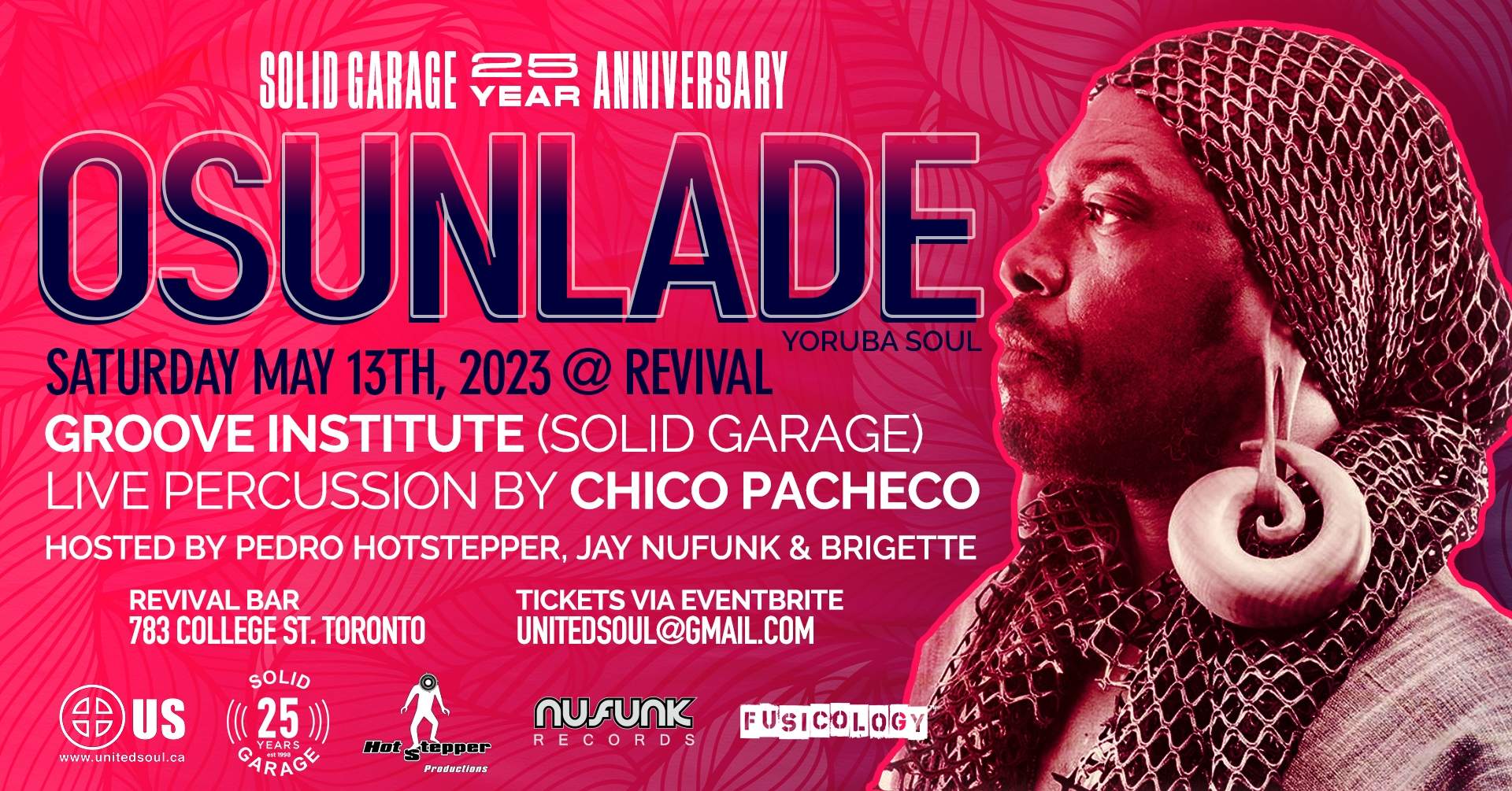 Solid Garage 25 Yr Party with Osunlade - フライヤー表