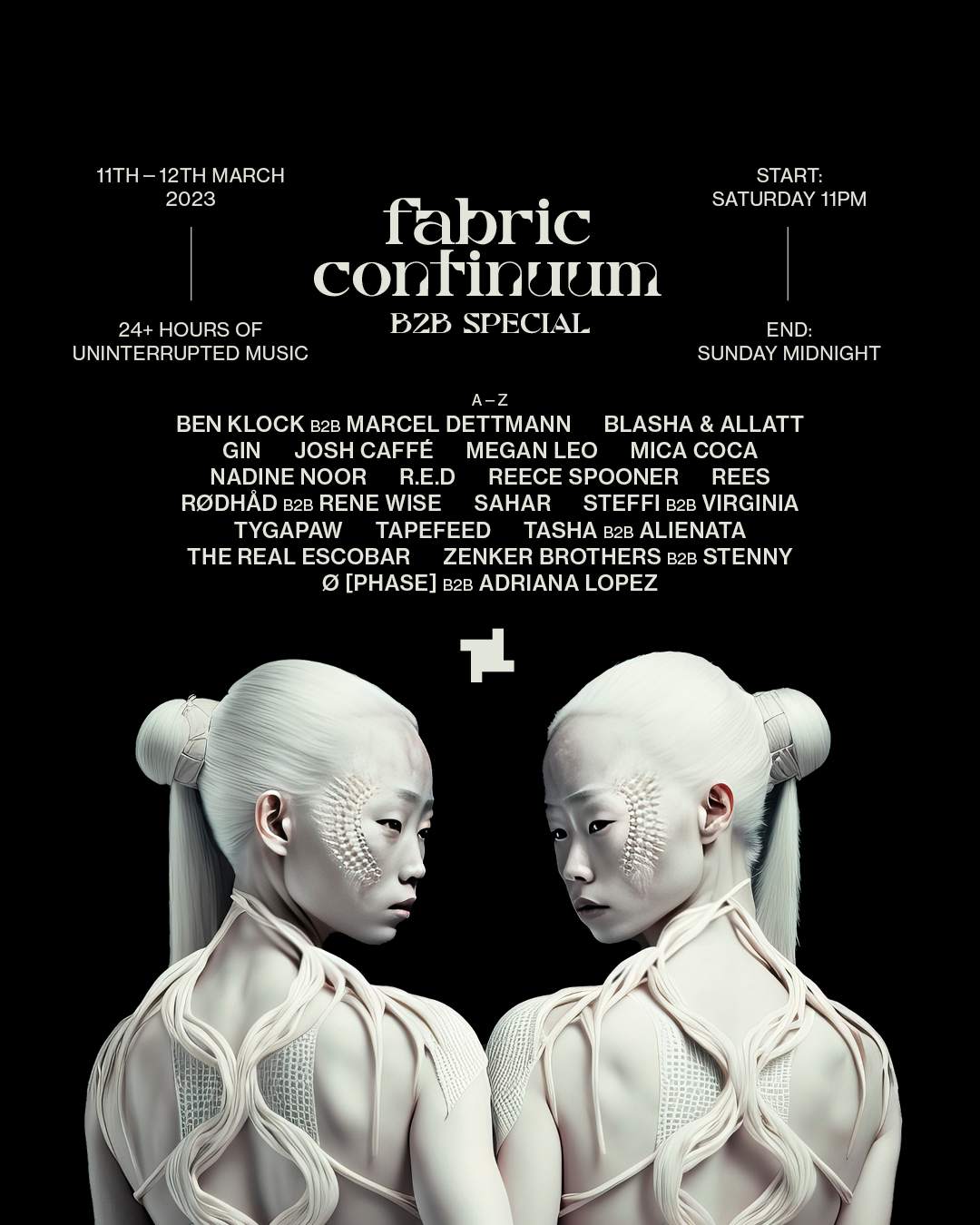 fabric: Continuum – Ben Klock B2B Marcel Dettmann, Zenker Brothers B2B Stenny, Rødhåd, Steffi - Página frontal