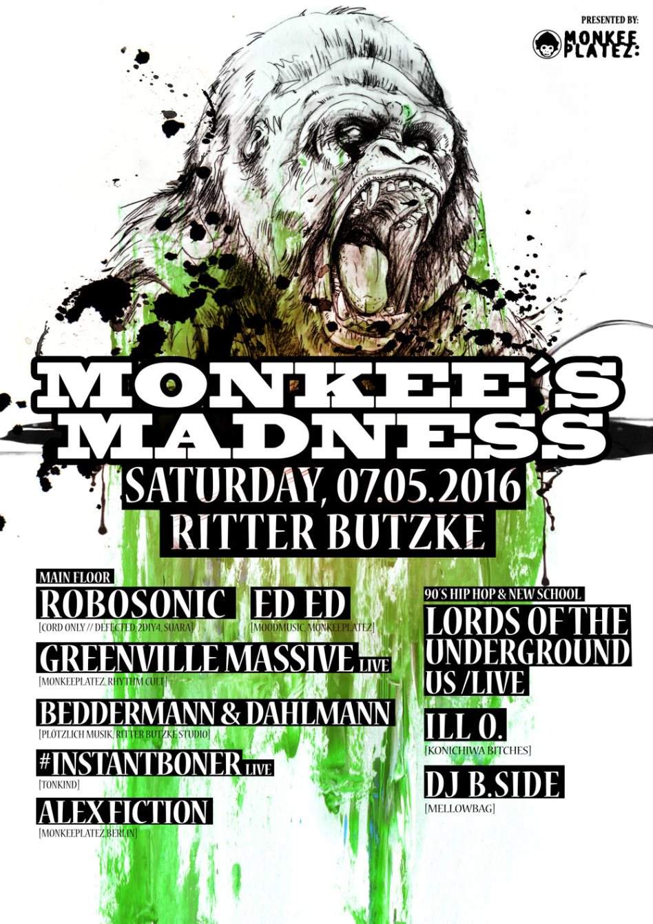 Monkees Madness with Robosonic, ED ED, Lords of the Underground, Greenville Massive & Many More - フライヤー表
