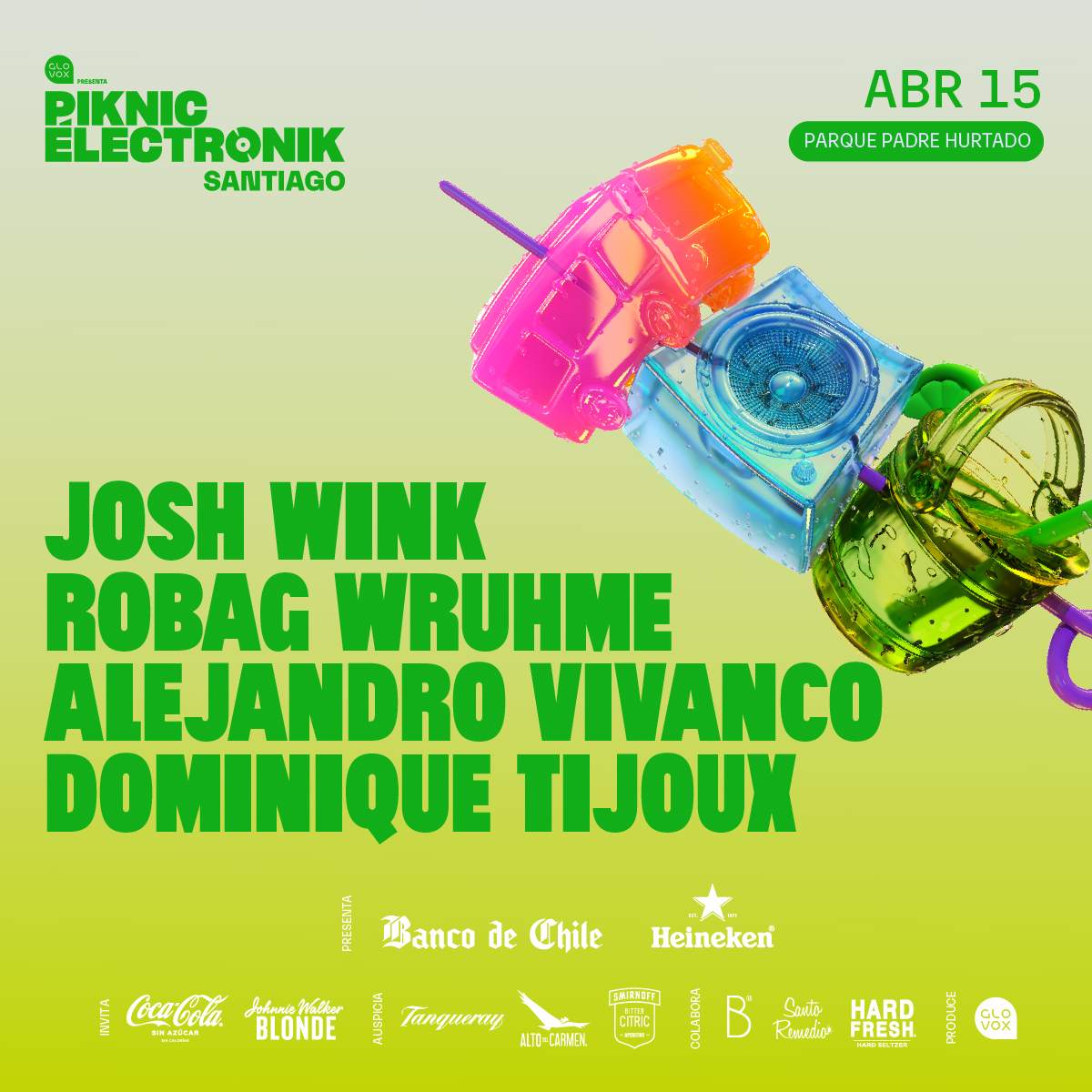 Piknic Électronik Santiago #8 - Josh Wink - Robag Wruhme - Alejandro Vivanco - Dominique Tijoux - Página trasera