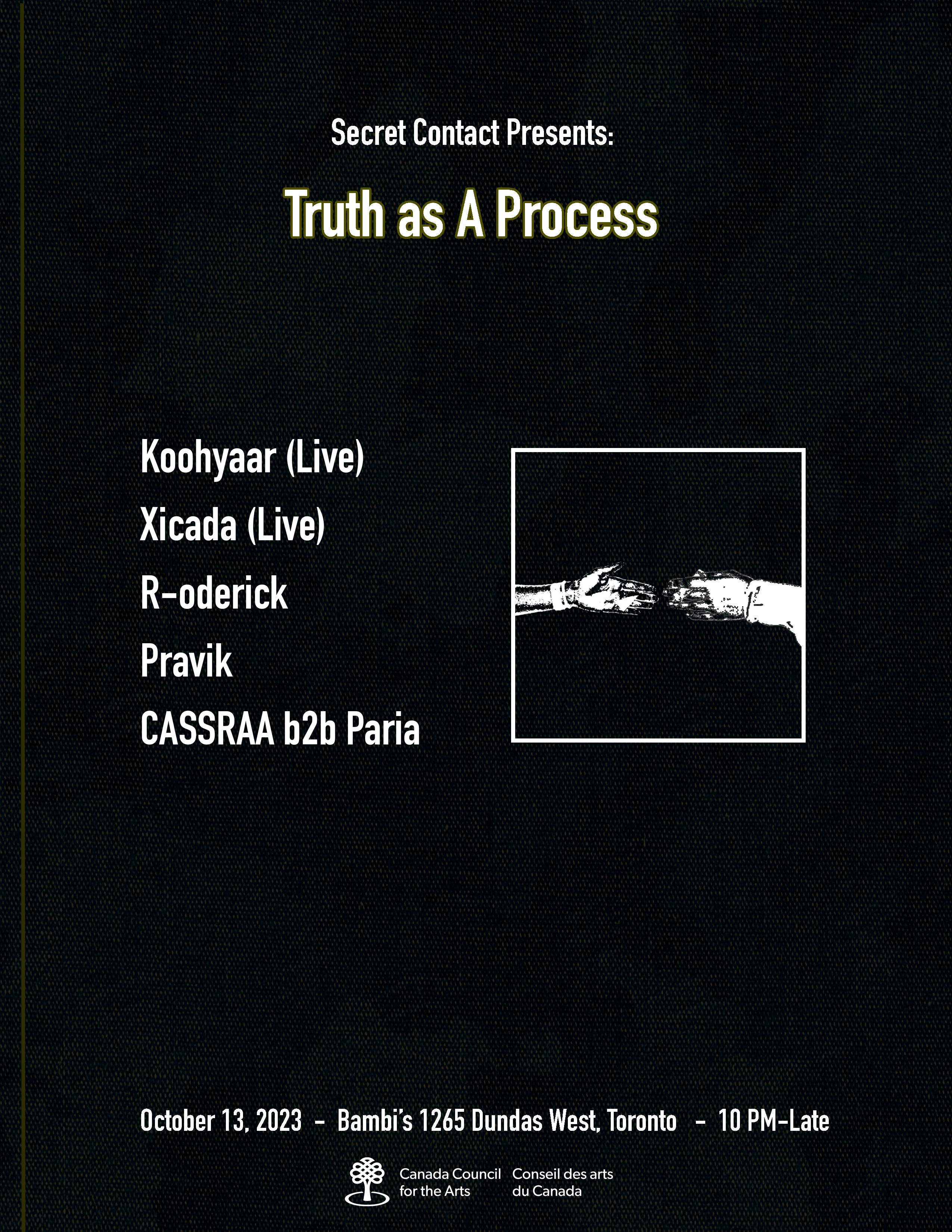 Secret Contact presents: Truth as A Process - フライヤー表