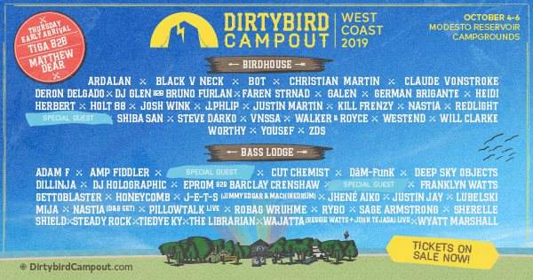 Dirtybird Campout West 2019 - フライヤー表