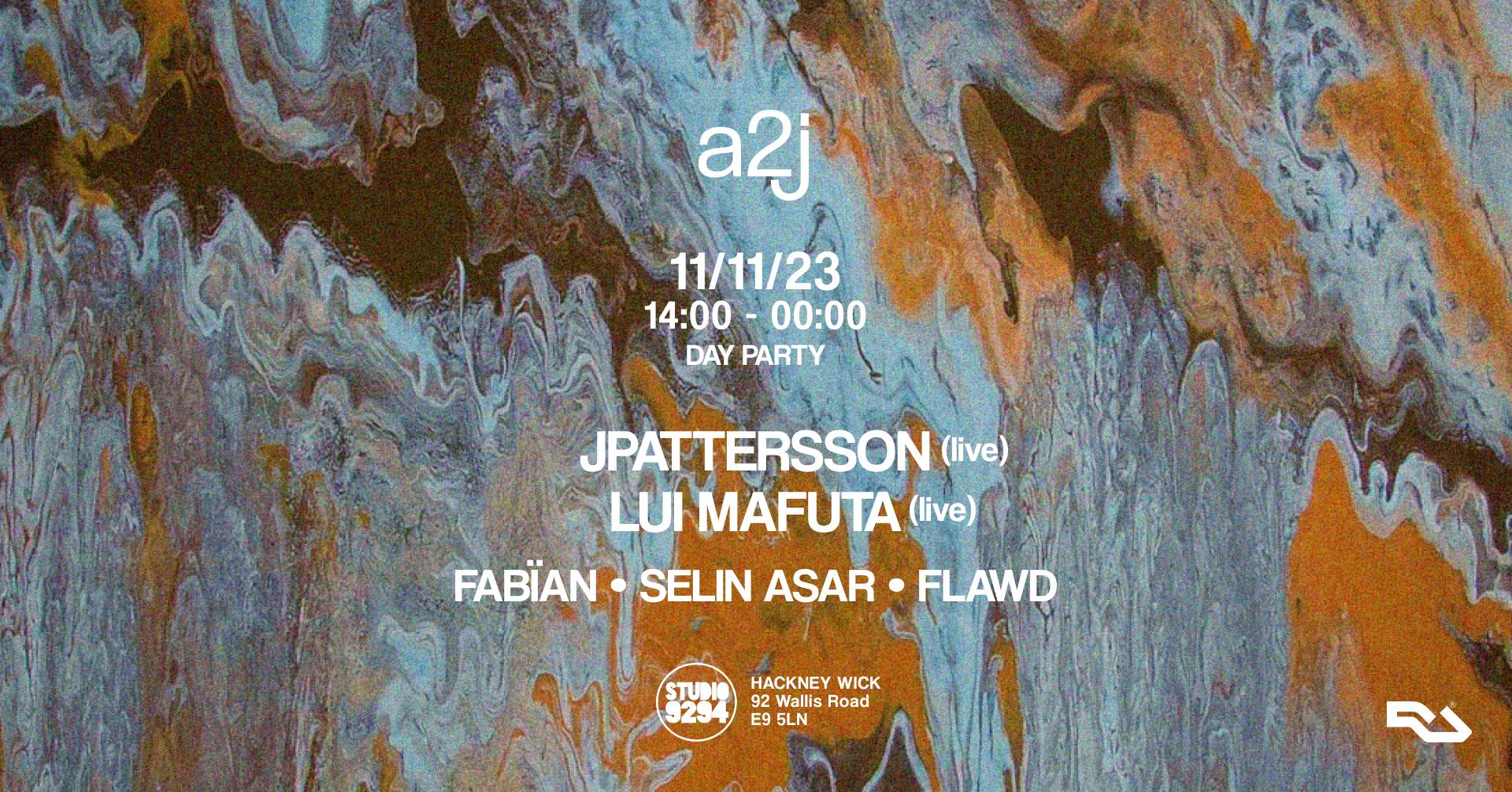 a2j Day Party w/ Jpattersson (Live) & Lui Mafuta (Live) - Página frontal