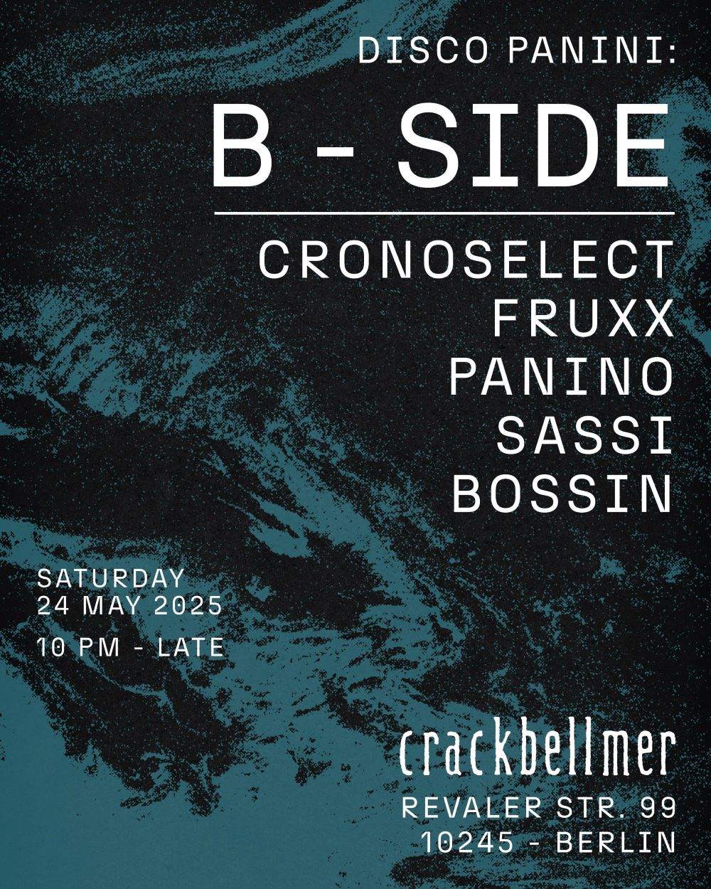 Disco Panini: B-side at Crack Bellmer, Berlin Disco Panini: B-side at Crack Bellmer, Berlin ⟋ RA