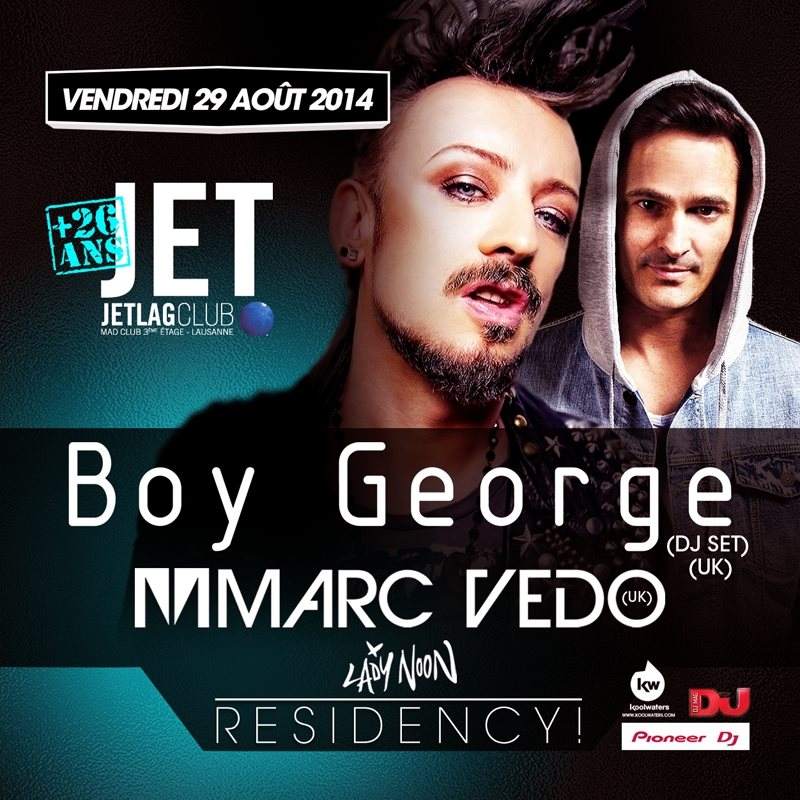 Jet Lag Club Boy George and Marc Vedo Residency - フライヤー表