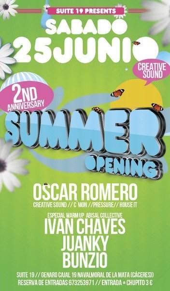 Opening Summer 2011 2ºaniversario Creative Sound - フライヤー表