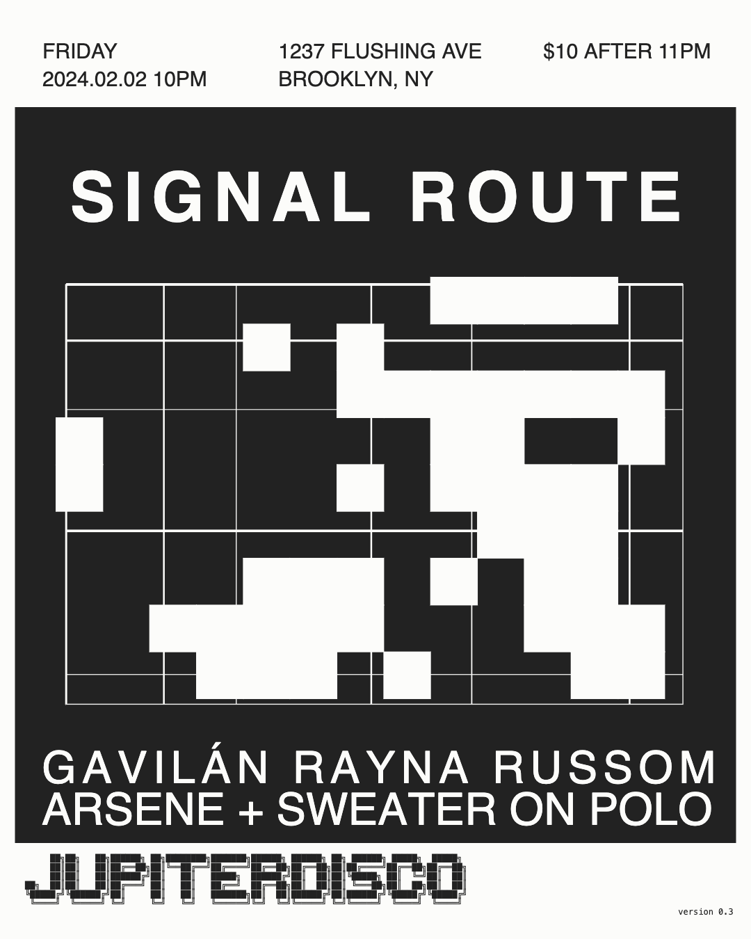 Signal Route - Sweater On Polo + Gavilán Rayna Russom + Arsene - フライヤー表